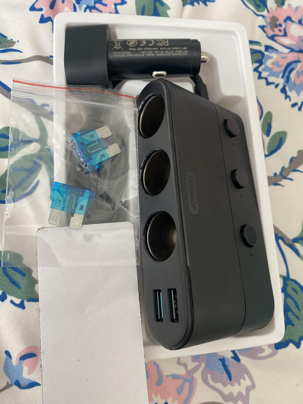 [2026 Upgraded] 7 in 1 Cigarette Lighter Adapter, JOYROOM 179W Car Charger Adapter with PD30W Charge(3.3FT Cable), 24V/ 12V Cigarette Lighter Splitter with Independent Switches & LED Voltage Display customer photo 1
