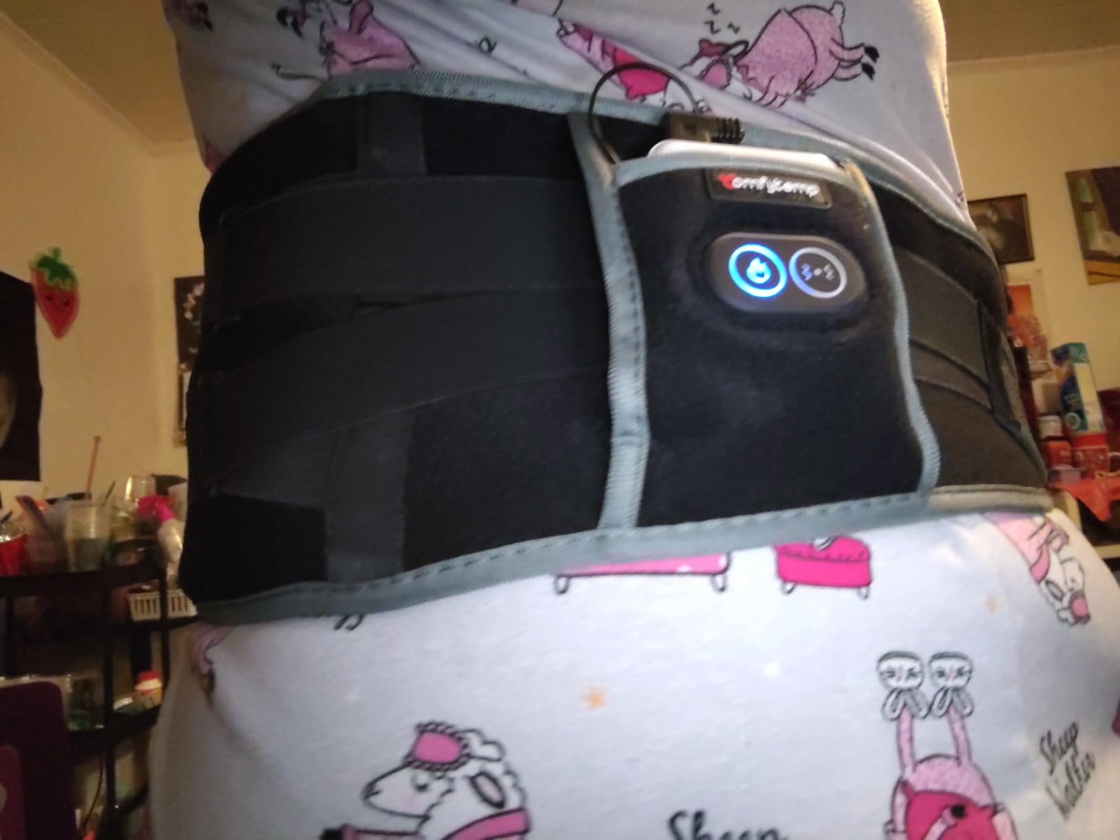 Comfytemp Cordless Heating Pad with Massager for Back, Fathers Day Dad Gifts for Men, FSA Eligible HSA Portable Lower Back Massager Rechargeable Wireless Electric, 3 Heat 30mins Off customer photo 1