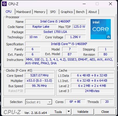 Intel® Core™ i5-14600KF Desktop Processor 14 Cores (6 P-Cores + 8 E-Cores) up to 5.3 GHz customer photo 1