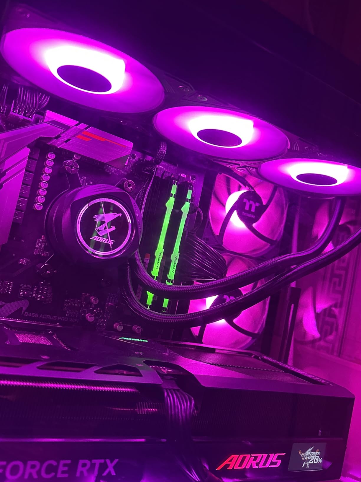 AORUS WATERFORCE II 360 Liquid CPU Cooler, 360mm Radiator with 3x120mm Low Noise ARGB Fans, Compatible with Intel LGA1851, LGA1700, and AMD AM5 (GP-AORUS WATERFORCE II 360) customer photo 1