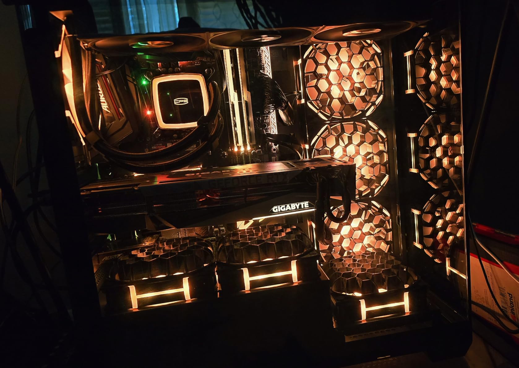 darkFlash ATX Mid-Tower PC Case, Pre-Install 4 PWM ARGB Fans Computer Case, Full View Dual Tempered Glass Gaming PC Case, Type C Port, Supports up to 360mm Water Cooling Radiator, Black(DS900) customer photo 1