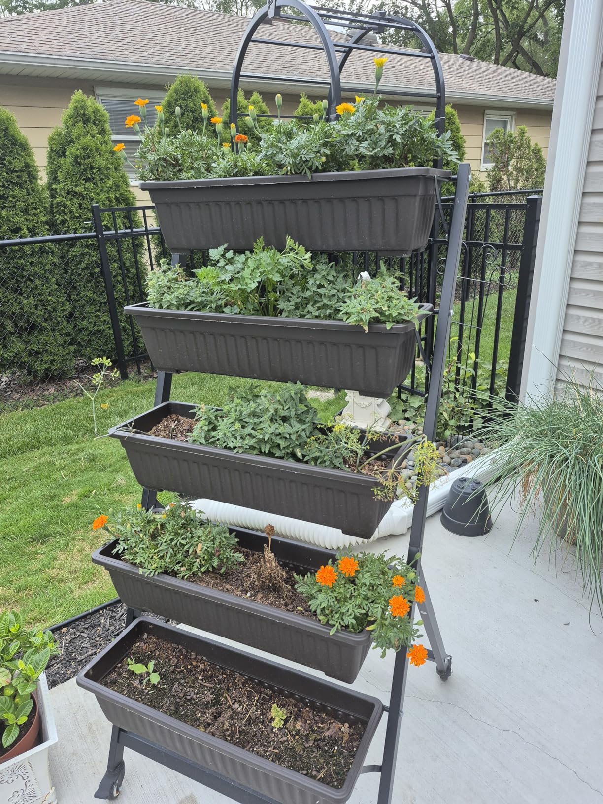 G TALECO GEAR Vertical Garden Planter, 5 Tiers Vertical Raised Garden Bed Metal Elevated Herb Planter Box Vegetable Flower Planters for Patio Deck Outdoor Indoor customer photo 1