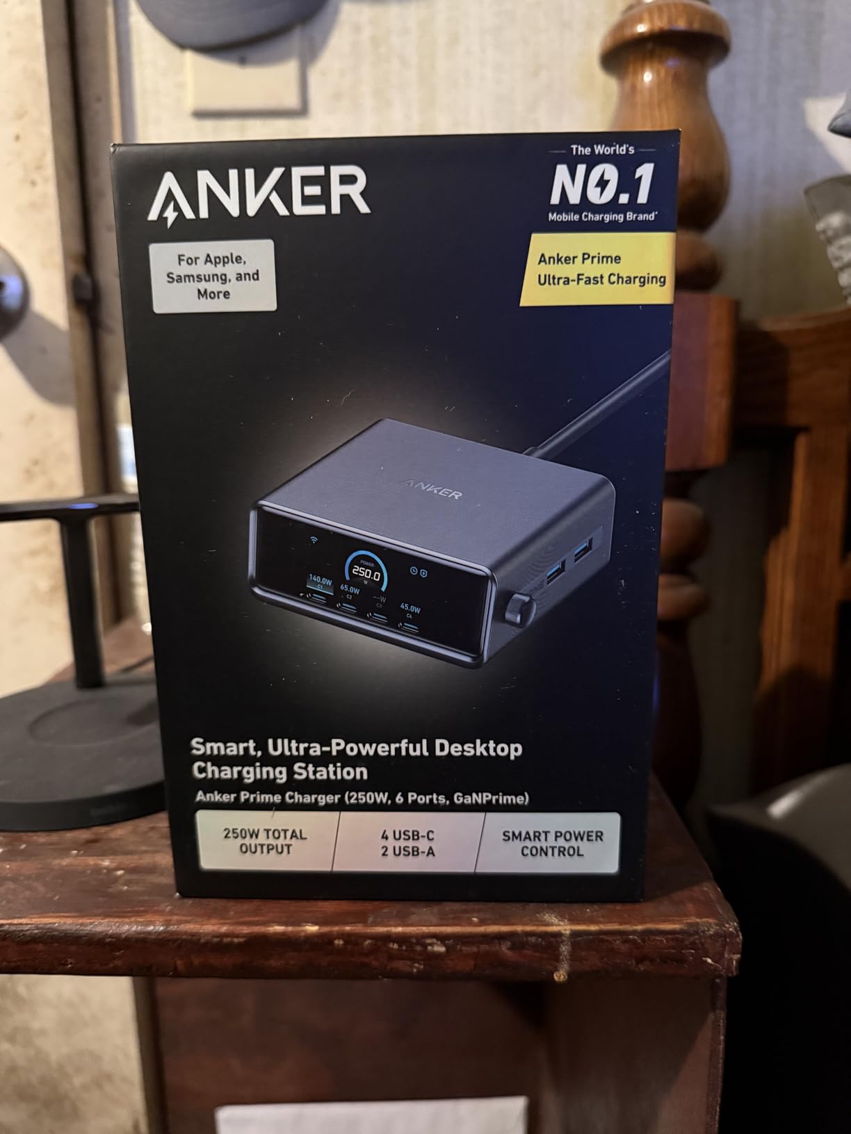 Anker Prime Charging Station, 250W 6-Port GaN USB C Charger, 2.26
