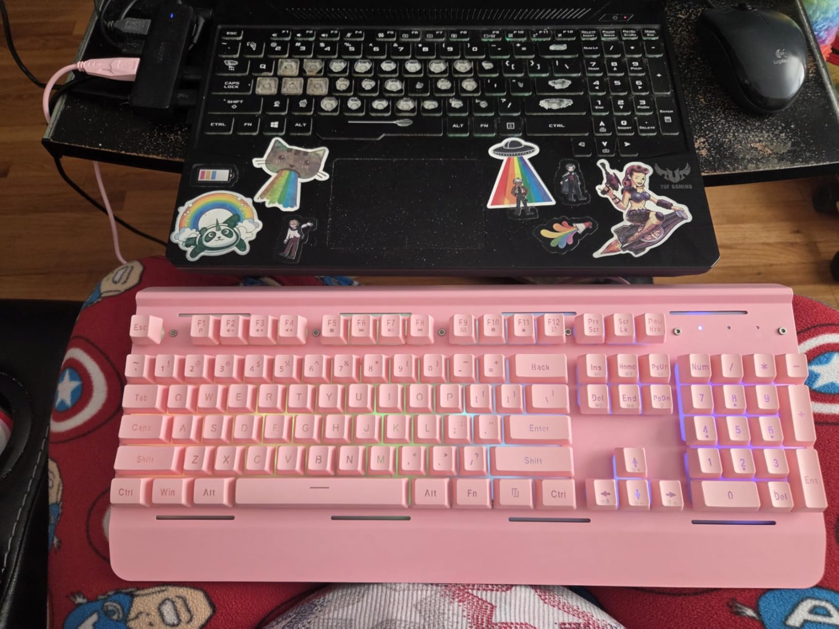 TECKNET Wired Gaming Keyboard, USB Wired Computer Keyboard, 15-Zone RGB Illumination, IP32 Water Resistance, 25 Anti-ghosting Keys, All-Metal Panel (Whisper Quiet Design) customer photo 1
