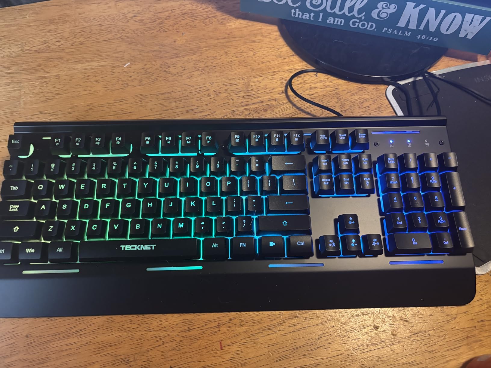 TECKNET Wired Gaming Keyboard, USB Wired Computer Keyboard, 15-Zone RGB Illumination, IP32 Water Resistance, 25 Anti-ghosting Keys, All-Metal Panel (Whisper Quiet Design) customer photo 2