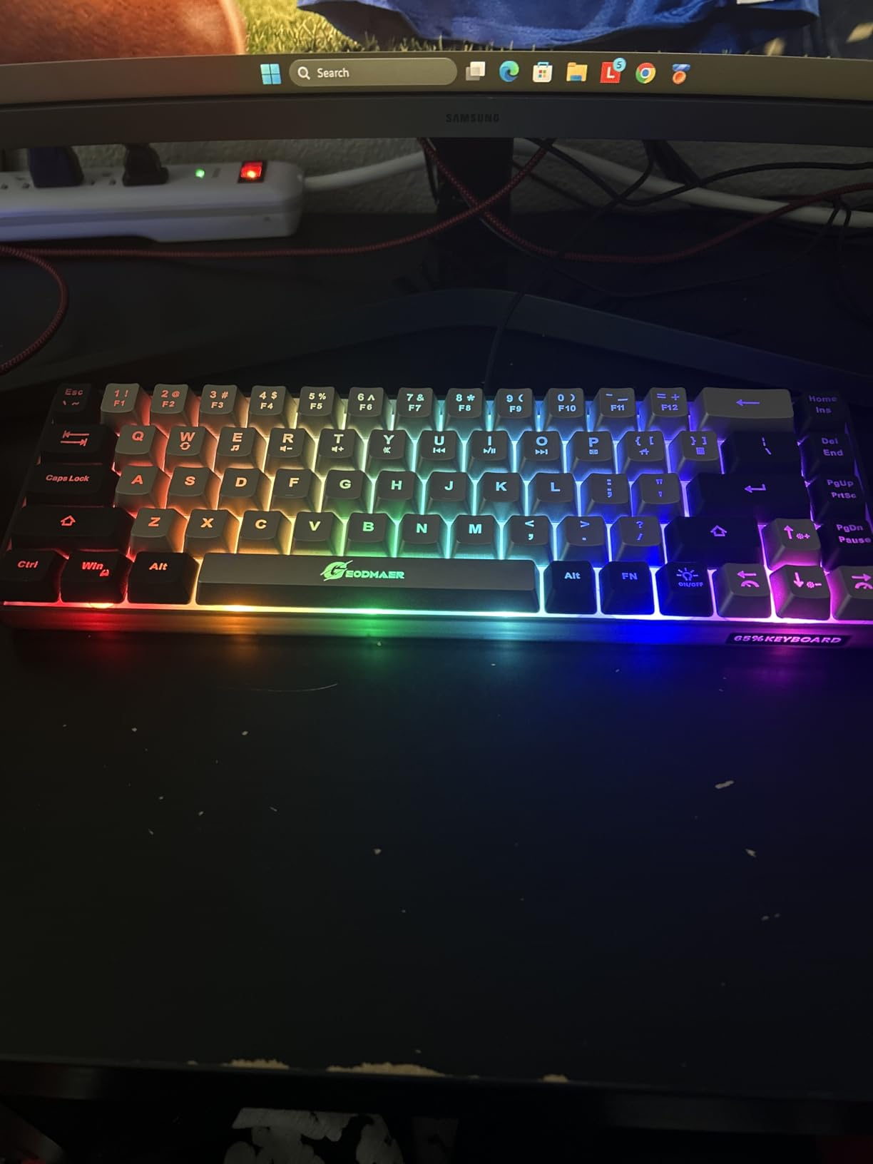 GEODMAER 65% Gaming Keyboard, Wired Backlit Mini Keyboard, Ultra-Compact Anti-Ghosting No-Conflict 68 Keys Membrane Gaming Wired Keyboard for PC Laptop Windows Gamer customer photo 1