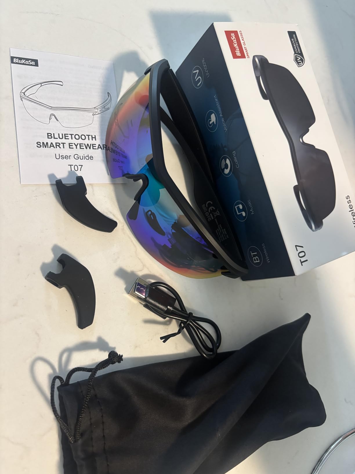 Bluetooth Audio Smart Glasses for Cycling Running Driving | Polarized Sports Sunglasses with Open-Ear Speakers, Hands-Free Calls, Voice Assistant, UV Protection, IPX5 Waterproof for Hiking Fishing customer photo 1