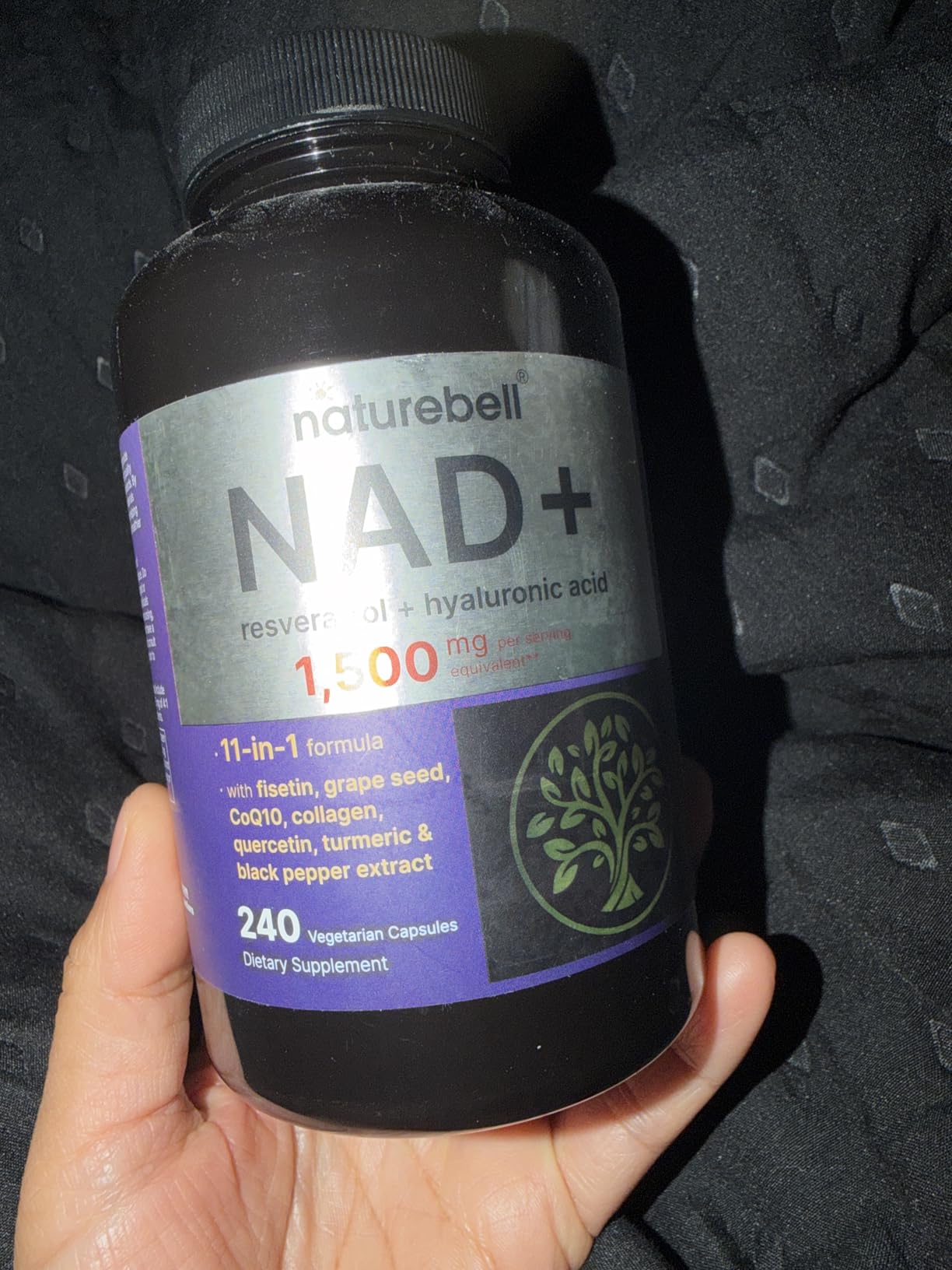 NatureBell NAD+ 11-in-1 Complex 1,500 mg** Per Serving, 240 Veggie Capsules | NMN Supplement Alternative | NAD with Resveratrol, CoQ10, Hyaluronic Acid, Fisetin, & More - Non-GMO customer photo 1