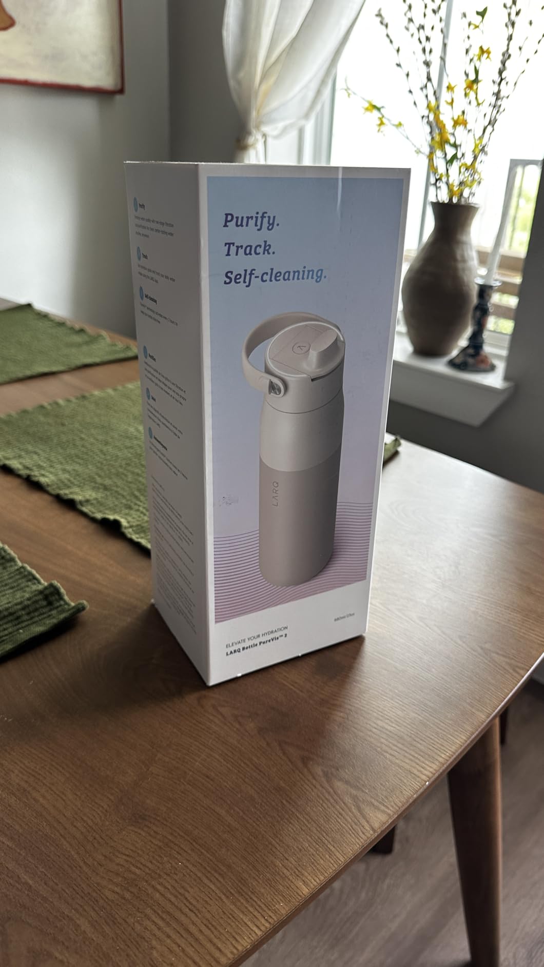 LARQ PureVis 2 Self Cleaning Water Bottle - UV Water Purifier with Filter Straw, Smart App Hydration Tracking, Insulated Stainless Steel customer photo 2