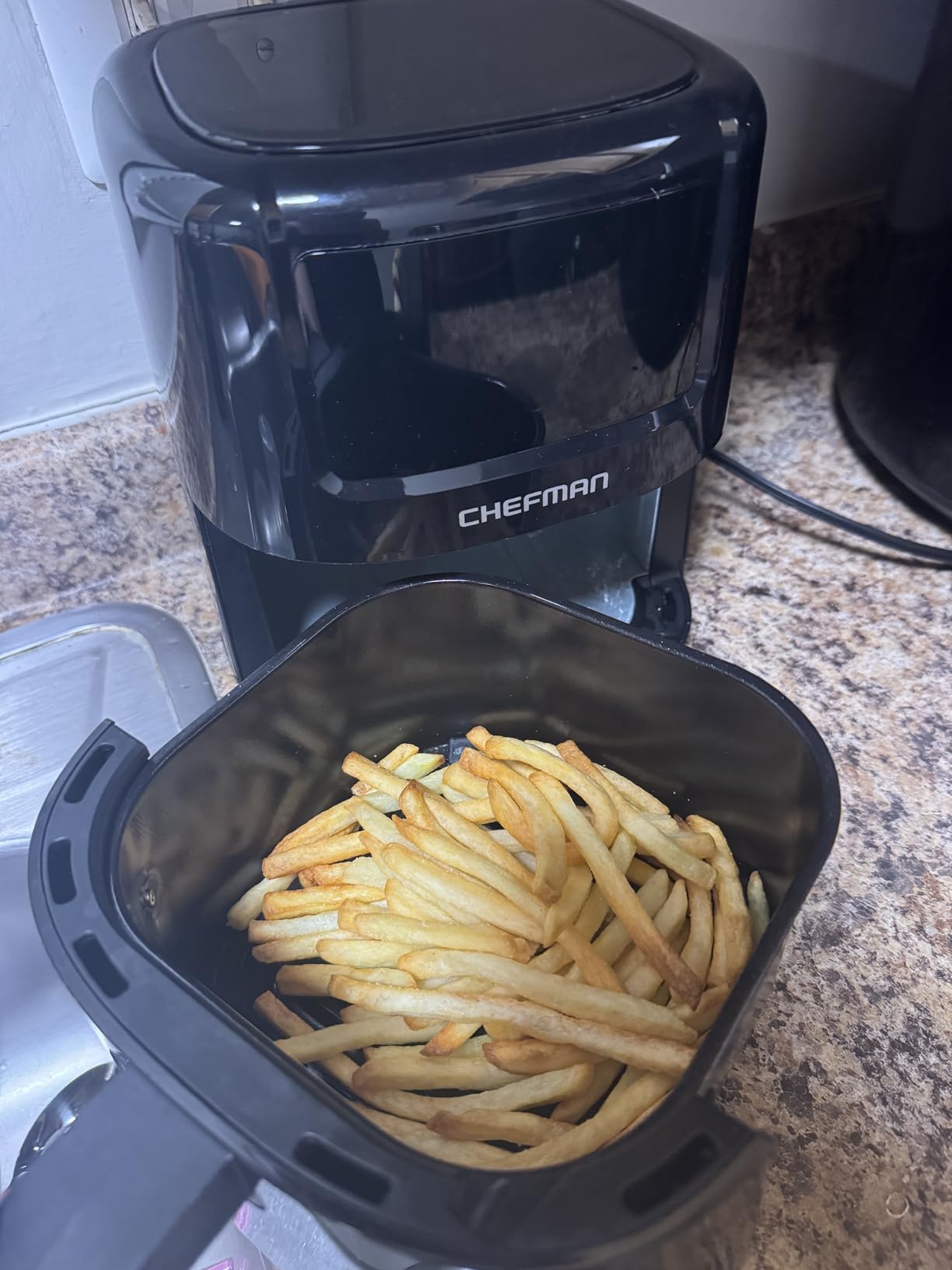 CHEFMAN 2 Qt Mini Air Fryer, Digital Space-Saving Compact Air Fryer with Nonstick and Dishwasher Safe Basket, Quick & Easy Meals in Minutes, Features Digital Timer and Shake Reminder, Black customer photo 2