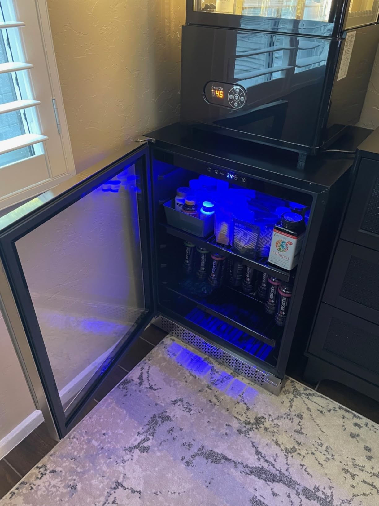Yeego Beverage Refrigerator & Drink Fridge - 24 inch 180 Cans Beer Cooler Glass Door, 34-54°F Under Counter Refrigerator Built-in for Drink Soda Wine for Bar Office Bedroom customer photo 2