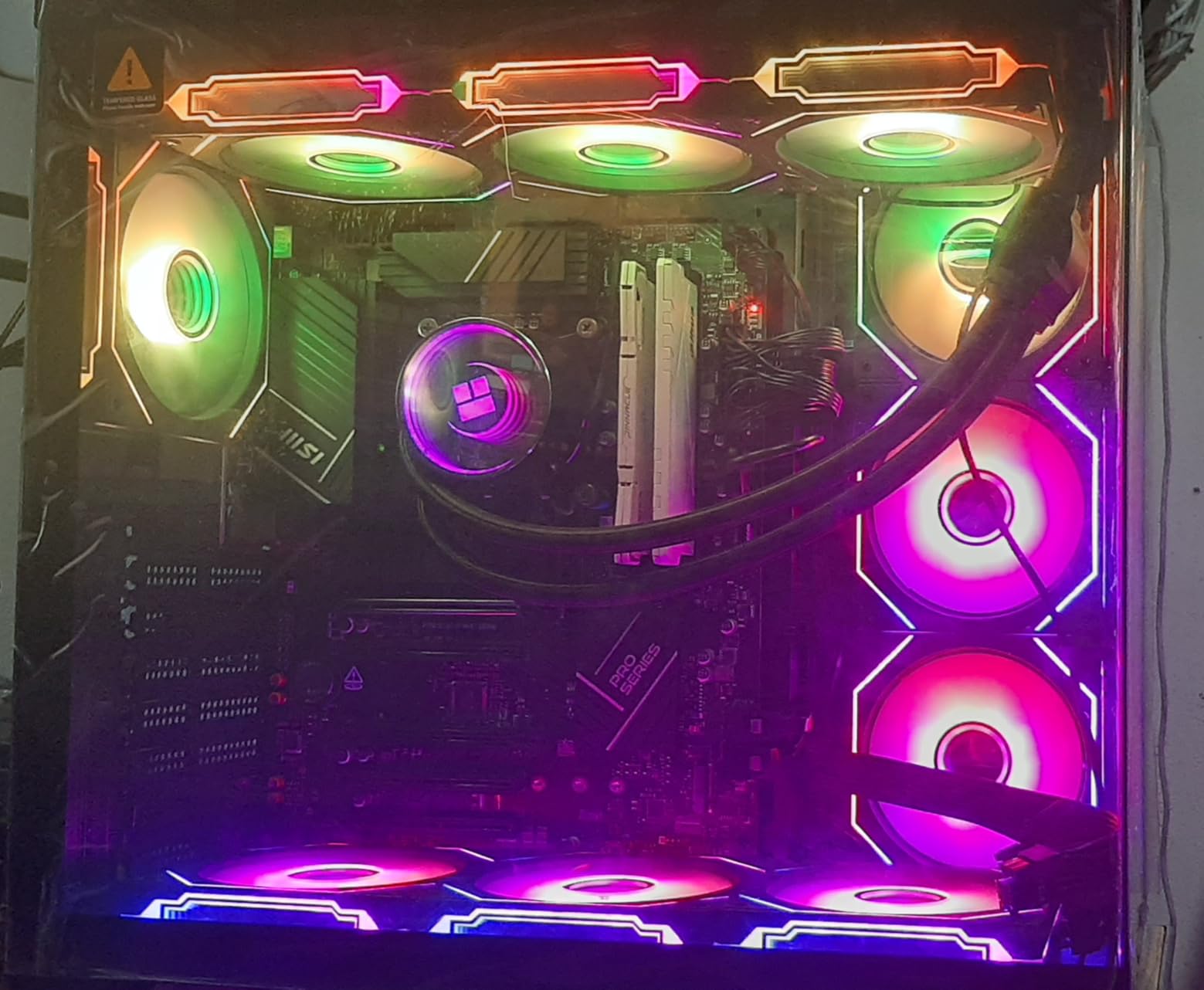 DARKROCK F120 3in1 120mm Infinite Mirror Design Case Fans with 24 LED Lights PWM Control & ARGB Effect, Hydraulic HDB Bearing for Low-Noise Operation - Black customer photo 2
