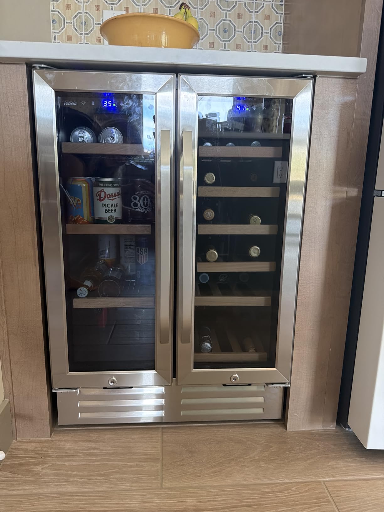 24 Inch Upgraded Three-Drawer Beverage Fridge, Weather Proof Outdoor Stainless Steel Beverage Refrigerator, Under Counter Built-in Beverage Cooler for Home & Commercial Use customer photo 2