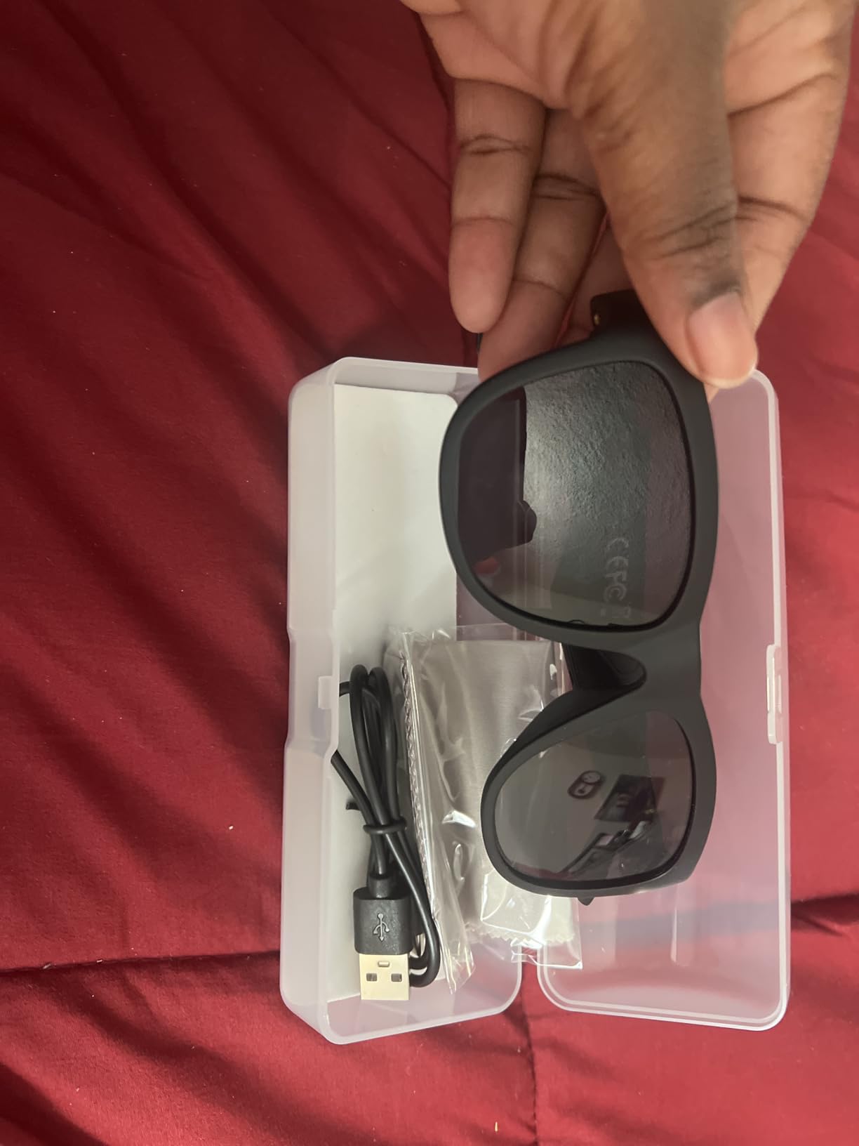 XO Simple is Beauty Smart Bluetooth Glasses, Built-in Mic & Speakers, Smart Wireless Headphone Sunglasses for Men and Women, Athletic/Outdoor UV Protection and Voice Control, Unisex (Black) customer photo 2