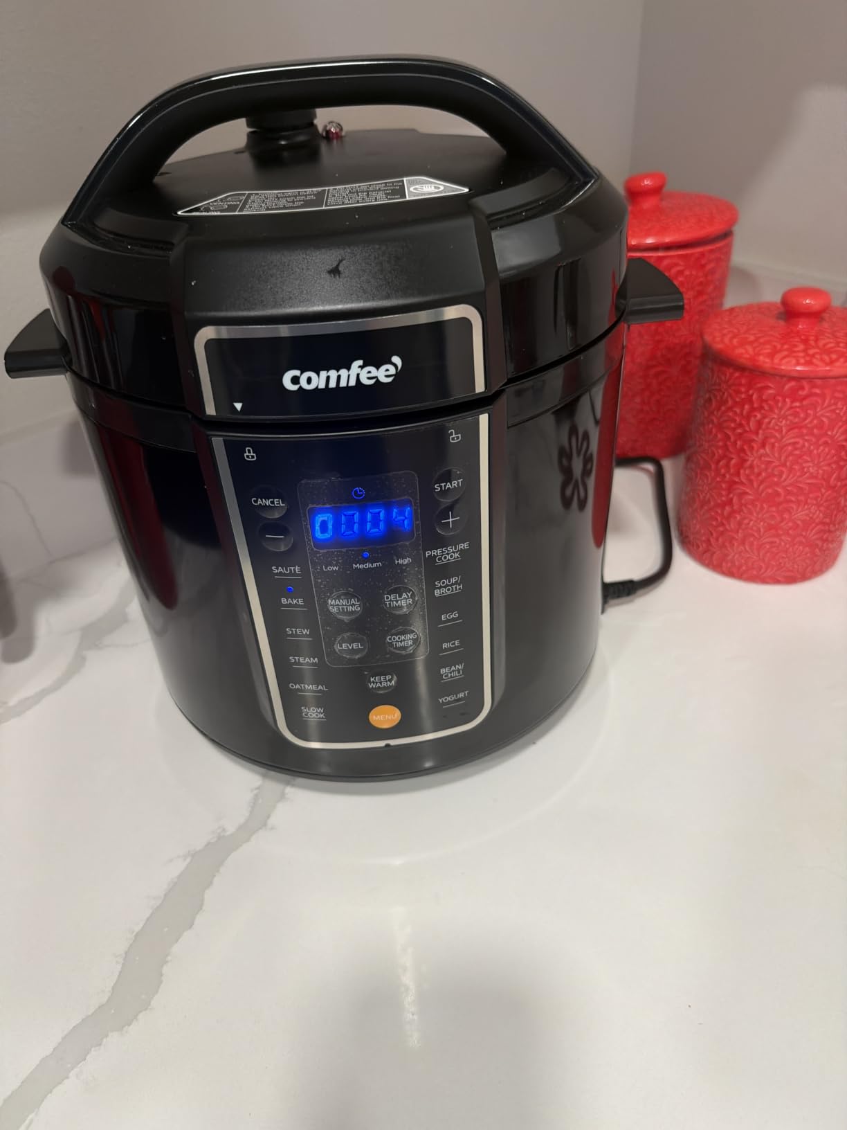 COMFEE 12-in-1 Electric Pressure Cooker, Instant Multi, Non-Stick Pot, Yogurt Maker, Rice Cooker, Slow, Saute Steamer, Pressure Cooker 6 Quart Black customer photo 2