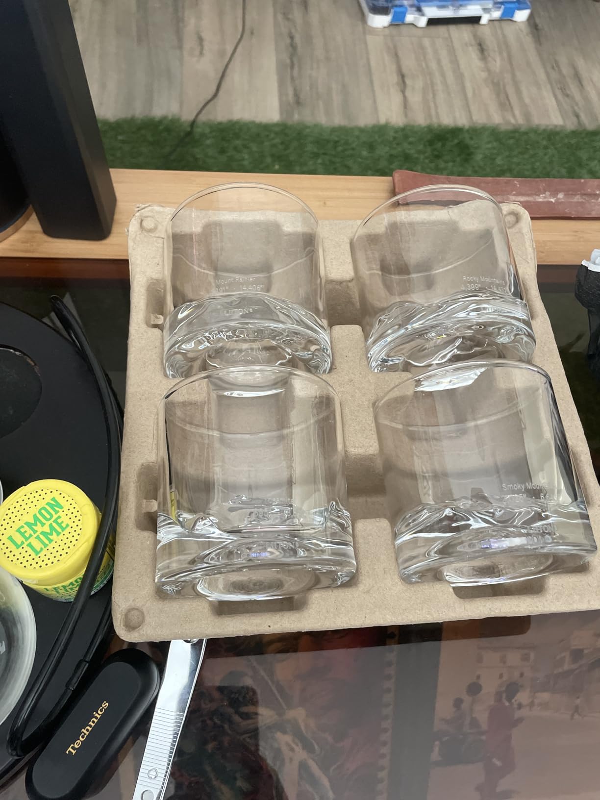 LIITON Fathers Day Whiskey Glasses for Dad, American Peaks Set of 4, Thick Heavy Crystal 3D Mountain Bourbon & Cocktail Glasses, Chills 18 Seconds Without Ice, 10 oz customer photo 2