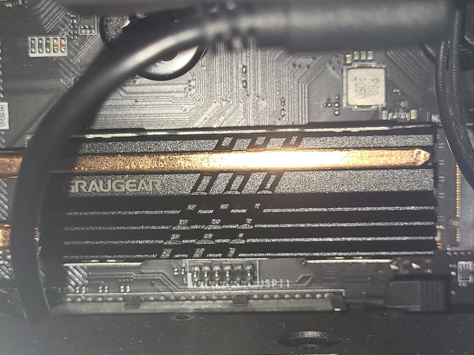 GRAUGEAR Heat Pipe Cooler for M.2 SSD Memory Extension, M.2 2280 NVMe SSD Heatsink, Pure Copper Heat Pipe, Premium Aluminum Plate-Fin Design, Thermally Conductive Graphite on Copper Foil customer photo 1