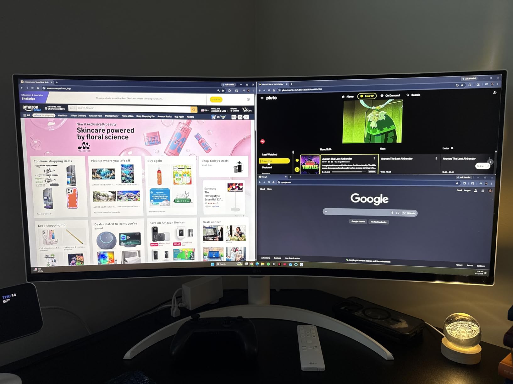 LG 34SR63QA-W 34 inch Smart Curved Monitor with Streaming TV, QHD 1440p, UltraWide Screen, USB Type-C 65W PD, 1800R, webOS, HDR10, 100Hz, Built-in Speaker, AirPlay2, Screen Share, Bluetooth, White customer photo 2