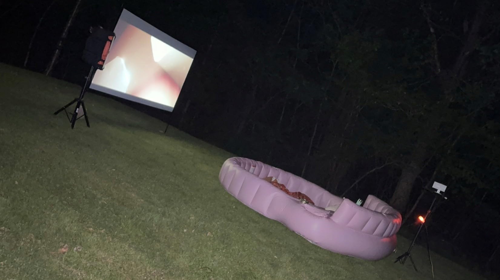 [Netflix App Available] TMY Projector with Built in Apps, 1080P Movie Projector with WiFi and Bluetooth, 270° Rotatable Outdoor Projector for Phone/PC/HDMI/USB (white) customer photo 2