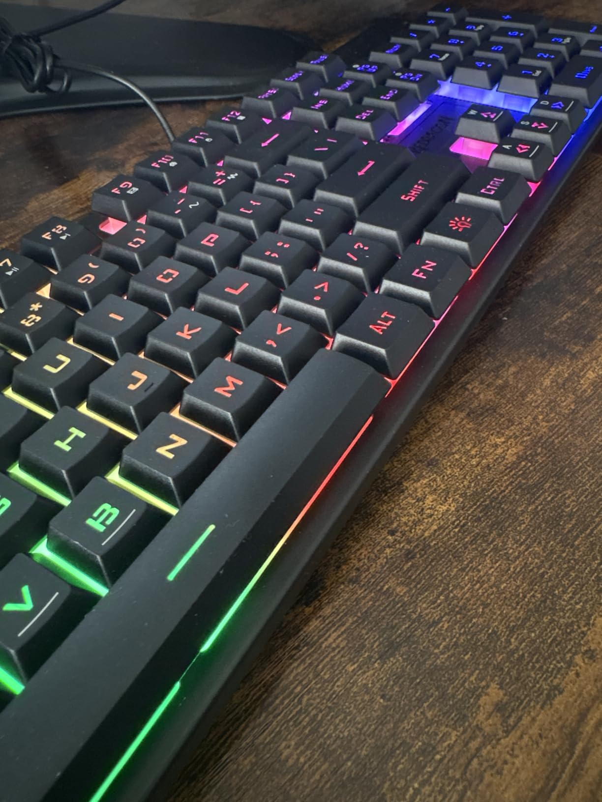 Redragon K521 Upgrade Rainbow LED Gaming Keyboard, 104 Keys Wired Mechanical Feeling Keyboard with Multimedia Keys, One-Touch Backlit, Anti-Ghosting, Compatible with PC, Mac, PS4/5, Xbox customer photo 1