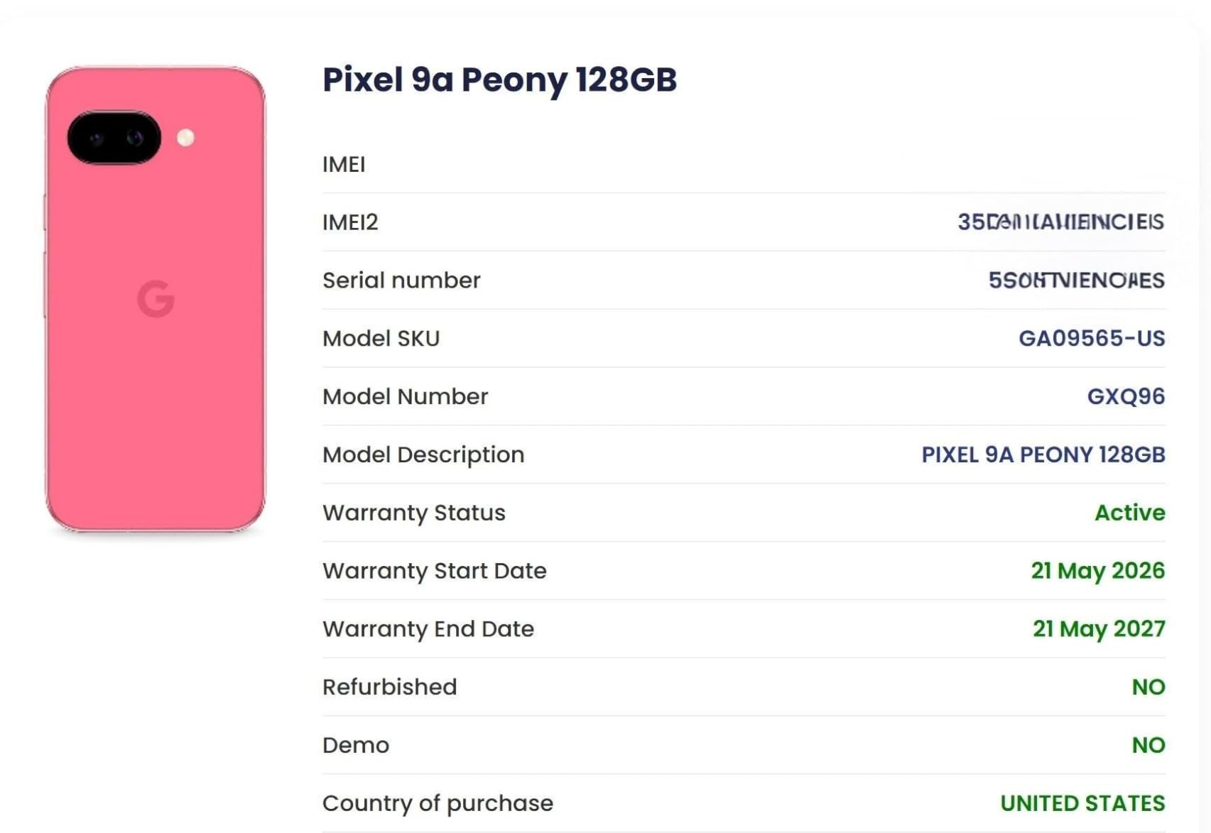 Pixel 9a with Gemini - Unlocked Android Smartphone with Incredible Camera and AI Photo Editing, All-Day Battery, and Powerful Security - Peony - 128 GB customer photo 2
