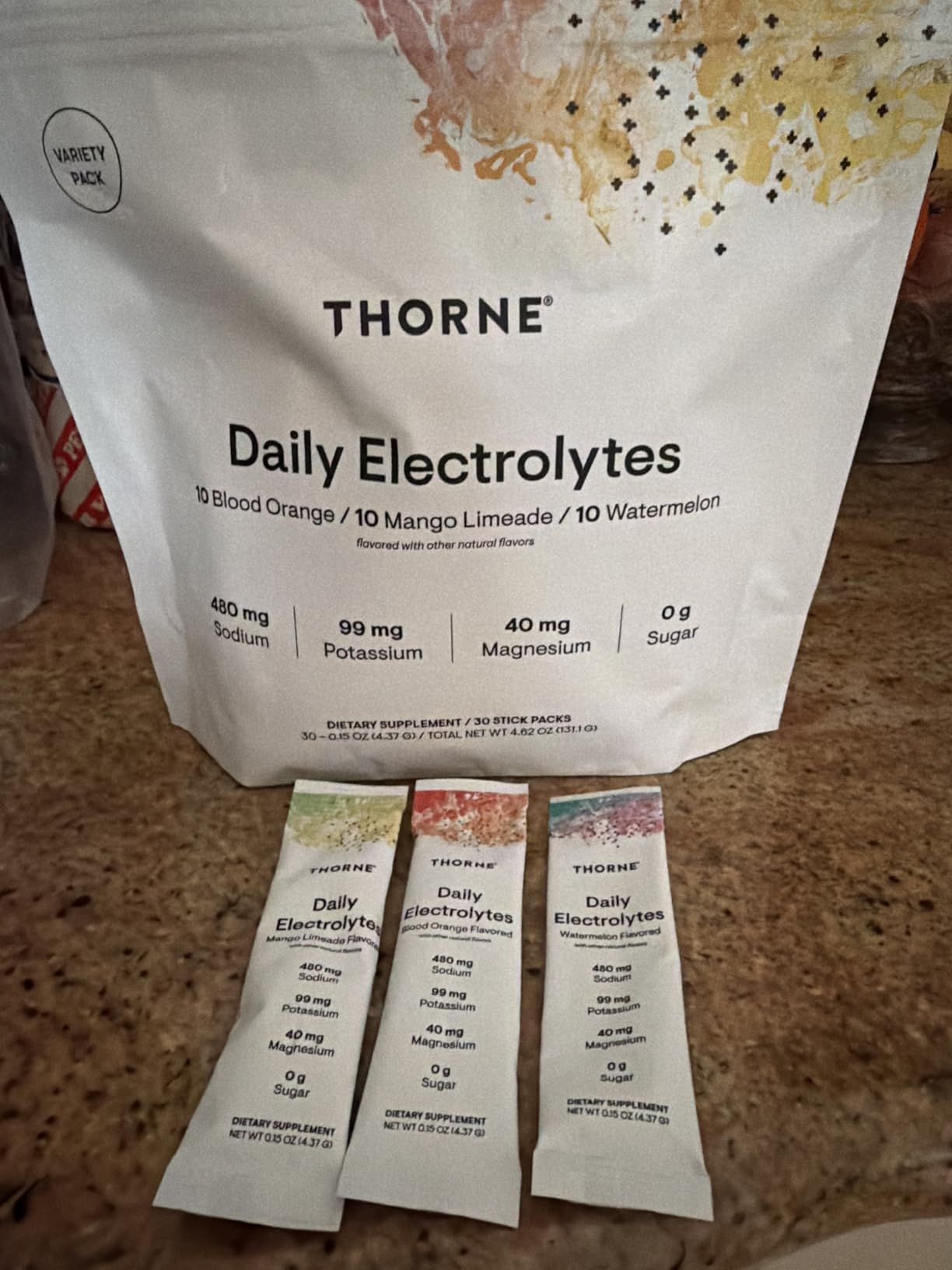 THORNE - Daily Electrolytes - Zero Sugar & Low-Calorie Electrolyte Powder Drink Mix - Flavors Derived from Natural Sources - NSF Certified for Sport - Variety - 30 Stick Packs customer photo 1