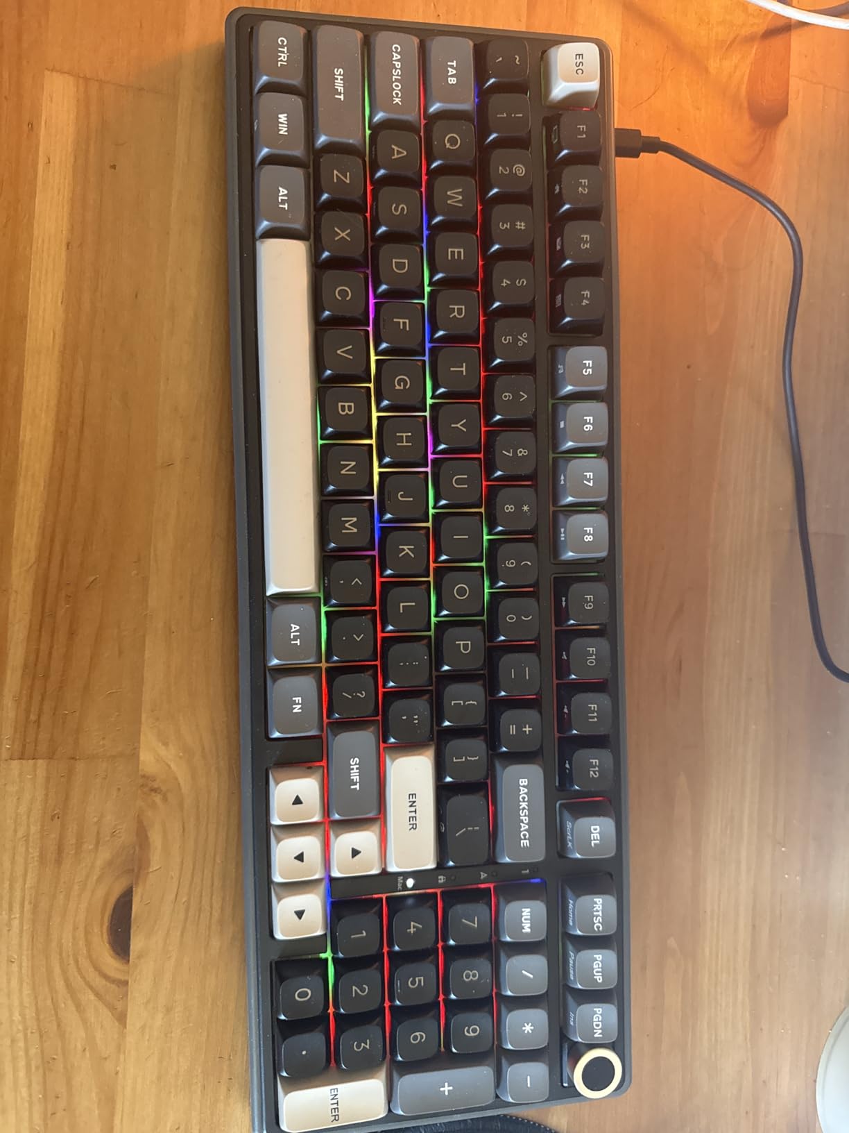 RK ROYAL KLUDGE R98 Pro Wired Mechanical Keyboard, 96% Creamy Gaming Keyboard RGB Backlit with Number Pad and Volume Knob, Gasket Mount, MDA Profile PBT Keycaps, Hot Swappable Linear Switch customer photo 1