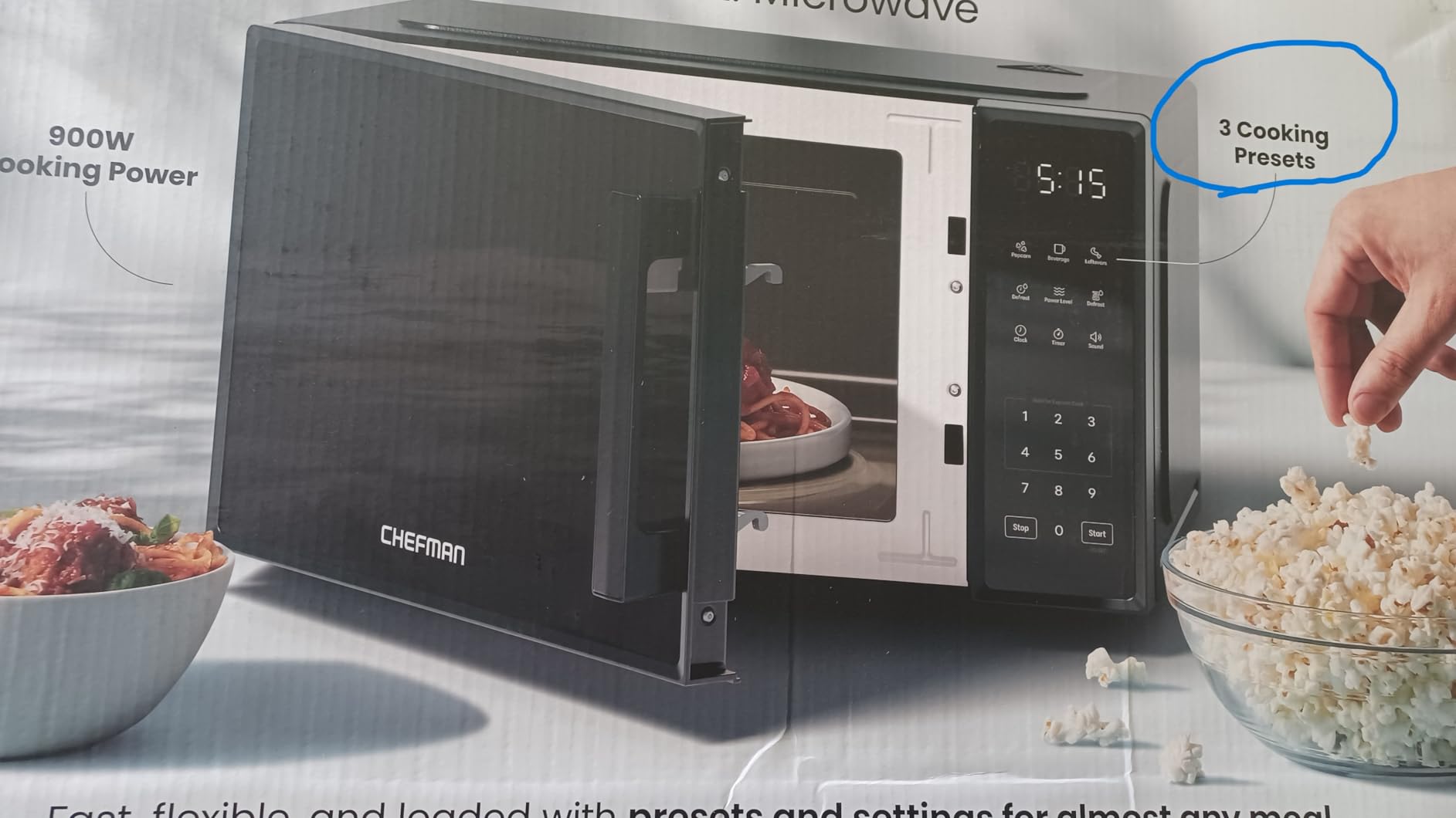 Chefman Countertop Microwave Oven 0.7 Cu. Ft., 700W with 10 Power Levels, 6 Cooking Presets customer photo 1
