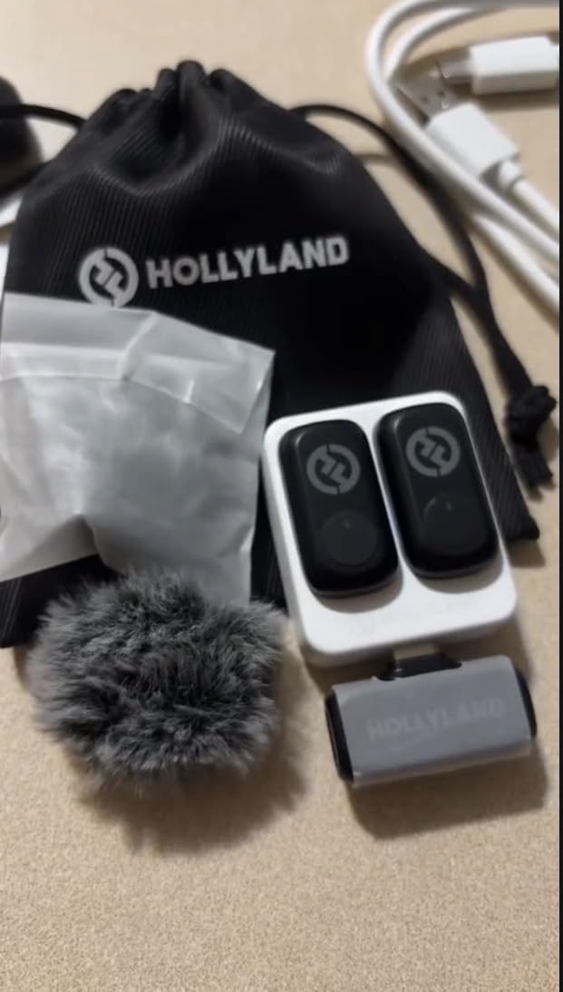 Hollyland Lark A1 Wireless Microphone for iPhone & Android, 48kHz/24-bit Studio Audio, 3-Level Noise Cancellation, 200m Range, Magnetic Mini Mic for Video Recording & Live Streaming (2TX + USB-C RX) customer photo 1