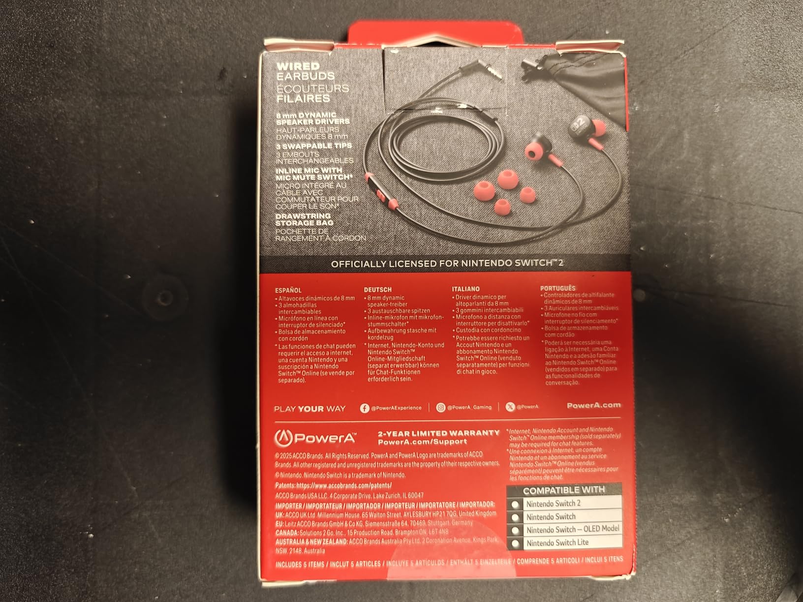 PowerA Wired Earbuds for Nintendo Switch 2 - Black, Officially Licensed, 8mm Speaker Drivers, In-Ear Design, 3 Swappable Tips customer photo 2