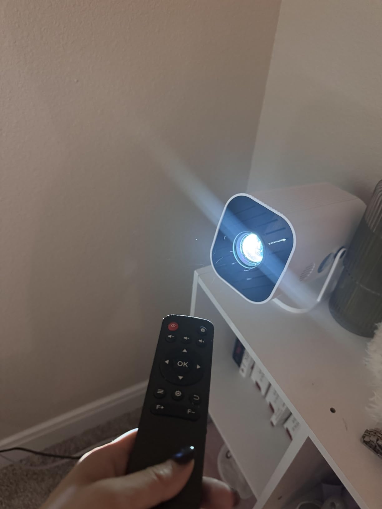 [Built-in APPS & Electric Focusing & 210° Rotation] Mini Projector With Wifi And Bluetooth, 1080P Portable Projector, Movie Projector for Bedroom, Supports Smartphones/TV Stick/iPad/PS5/Laptop/HDMI/USB customer photo 2