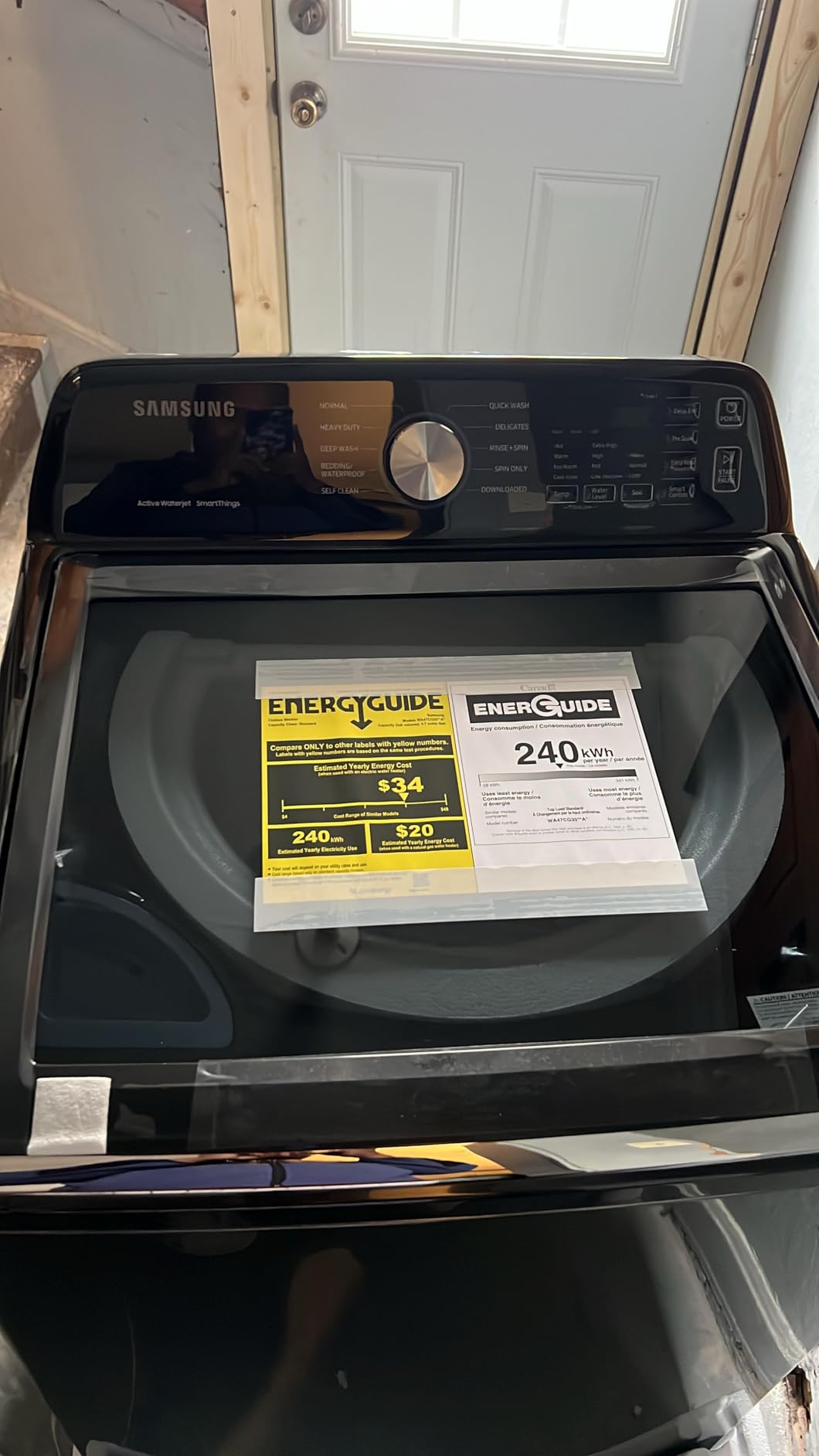 Samsung Smart 4.7 Cu Ft Top Load Washer & 7.4 Cu Ft Electric Dryer, Sensor Stops Overdrying, Low Vibration Quiet Wash Bundle (Black) customer photo 2