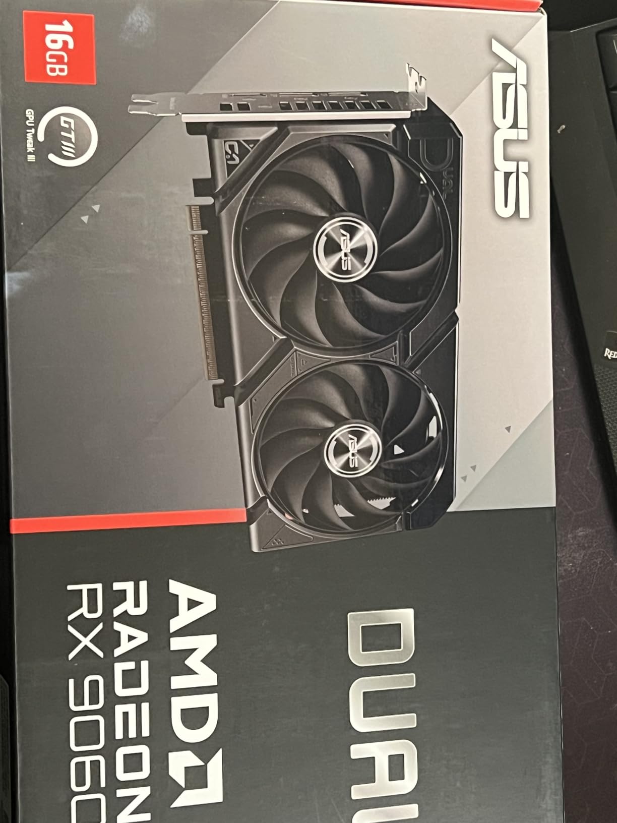 ASUS Dual Radeon RX 9060 XT 16GB GDDR6 Graphics Card, AMD, for Desktop (PCIe 5.0, HDMI 2.1b, DisplayPort 2.1a, 2.5-Slot, Axial-tech Fan, 0dB Technology) customer photo 2