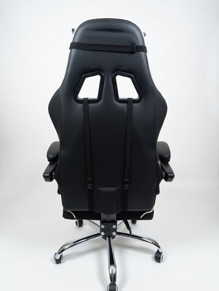 GTPLAYER Gaming Chair, Computer Chair with Footrest and Lumbar Support, Height Adjustable Game Chair with 360-Swivel Seat and Headrest and for Office or Gaming (Pearl White) customer photo 2