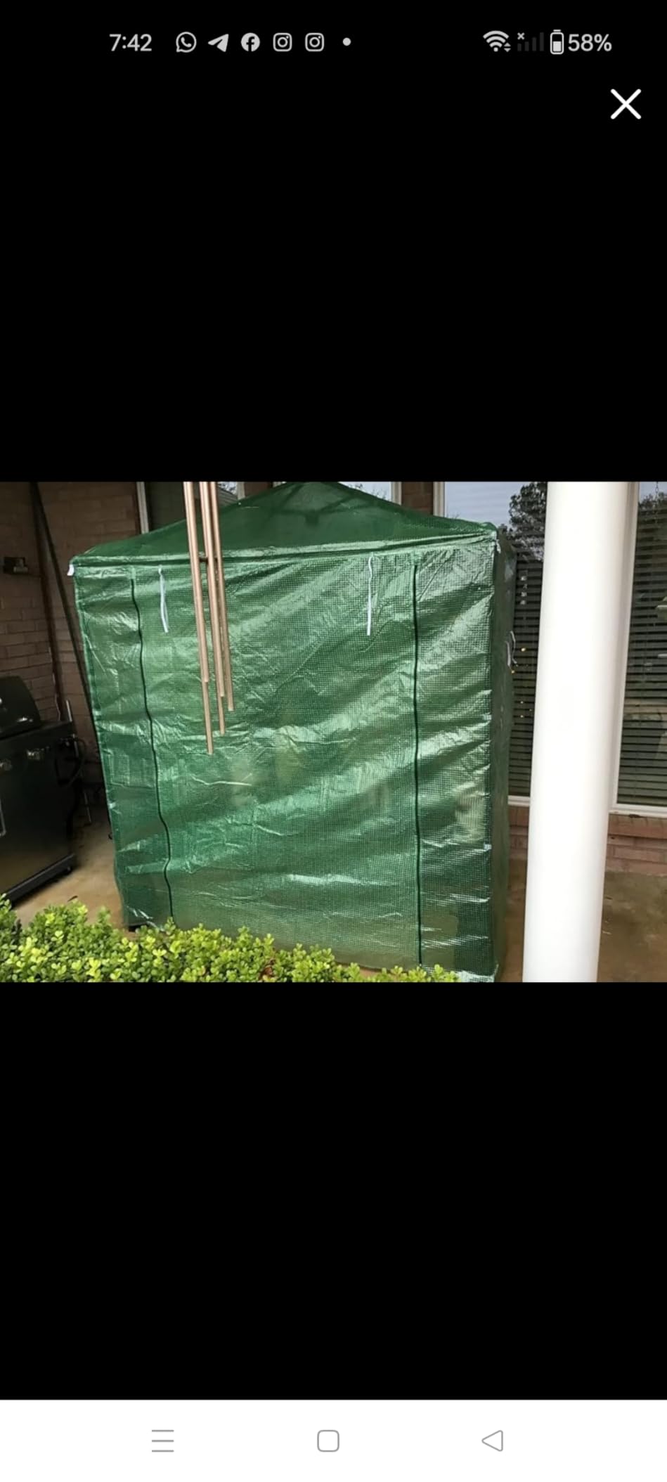 CROWN SHADES 8x6 Walk-in Greenhouse, Pop Up Portable Greenhouse with Center Lock One Push Instant, Outdoor Greenhouse Kit with Roll-Up Door, Mesh Windows & Adjustable Height for Backyard Garden (White) customer photo 2