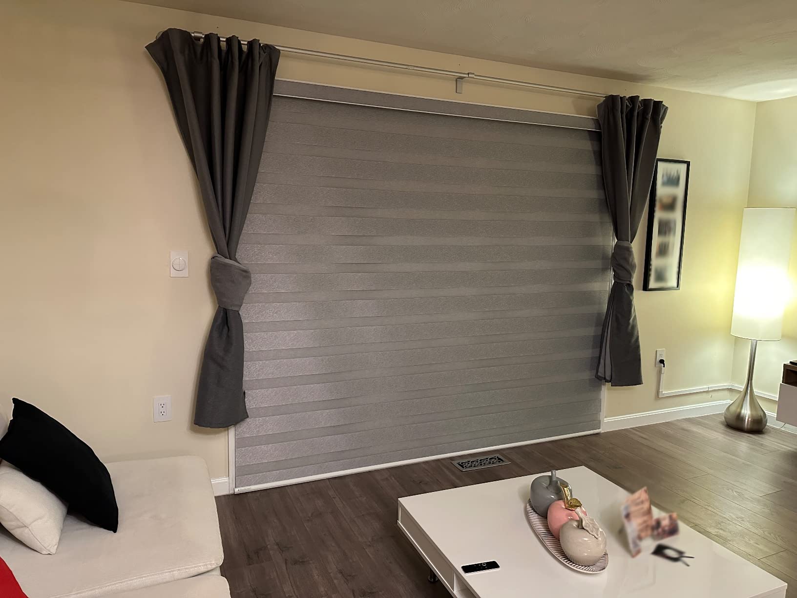 SmartWings Motorized Roller Shades 100% Blackout Work with Matter Homekit Over Thread, Alexa, Z-Wave, Smart Blinds for Windows, Cordless Remote Control Optional, Customized Size, Essential White customer photo 2