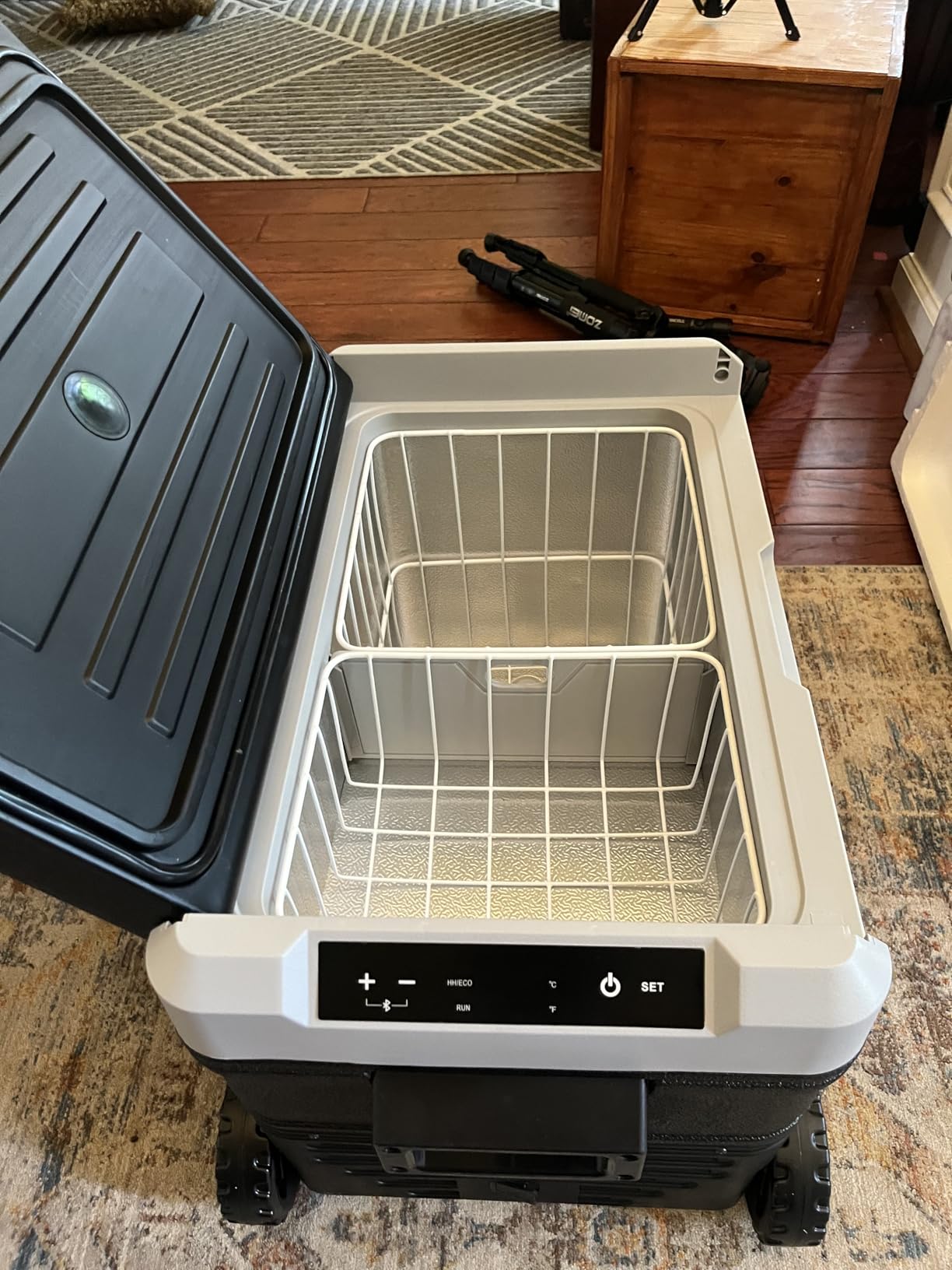 EUHOMY 12 Volt Refrigerator, 53QT(50L) Electric Cooler, Portable Freezer 12V/24V DC 100-240V AC, 12V Fridge -4°F~68°F, 12V Cooler with Wheels & 2 Baskets for Travel, Camping, Truck, Boat customer photo 2