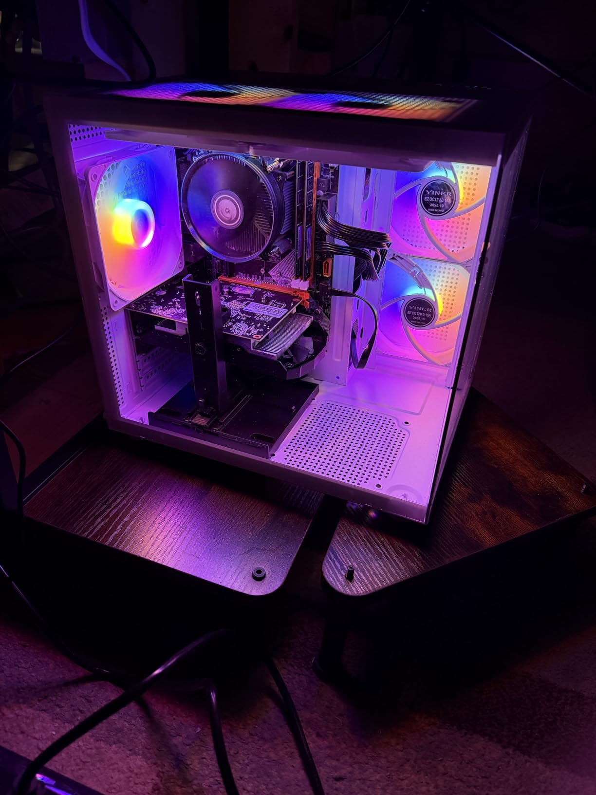 Gaming PC Desktop, Intel i7-4770, Radeon RX 550 4G, 16GB RAM, 512GB SSD, RGB Fans, White Prebuilt Gaming Computer with Keyboard & Mouse, Windows 11 customer photo 1