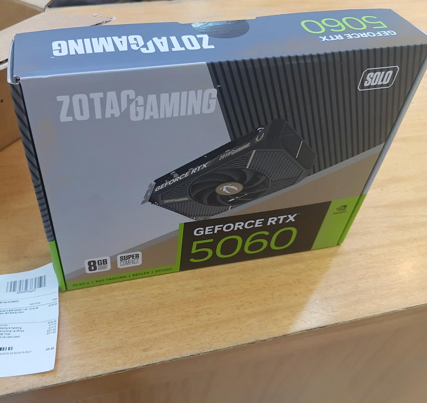 Zotac Gaming GeForce RTX 5060 Solo DLSS 4 8GB GDDR7 128-bit 28 Gbps PCIE 5.0 Gaming Graphics Card, SFF-Ready Ultra Compact Card, ZT-B50600G-10A customer photo 1