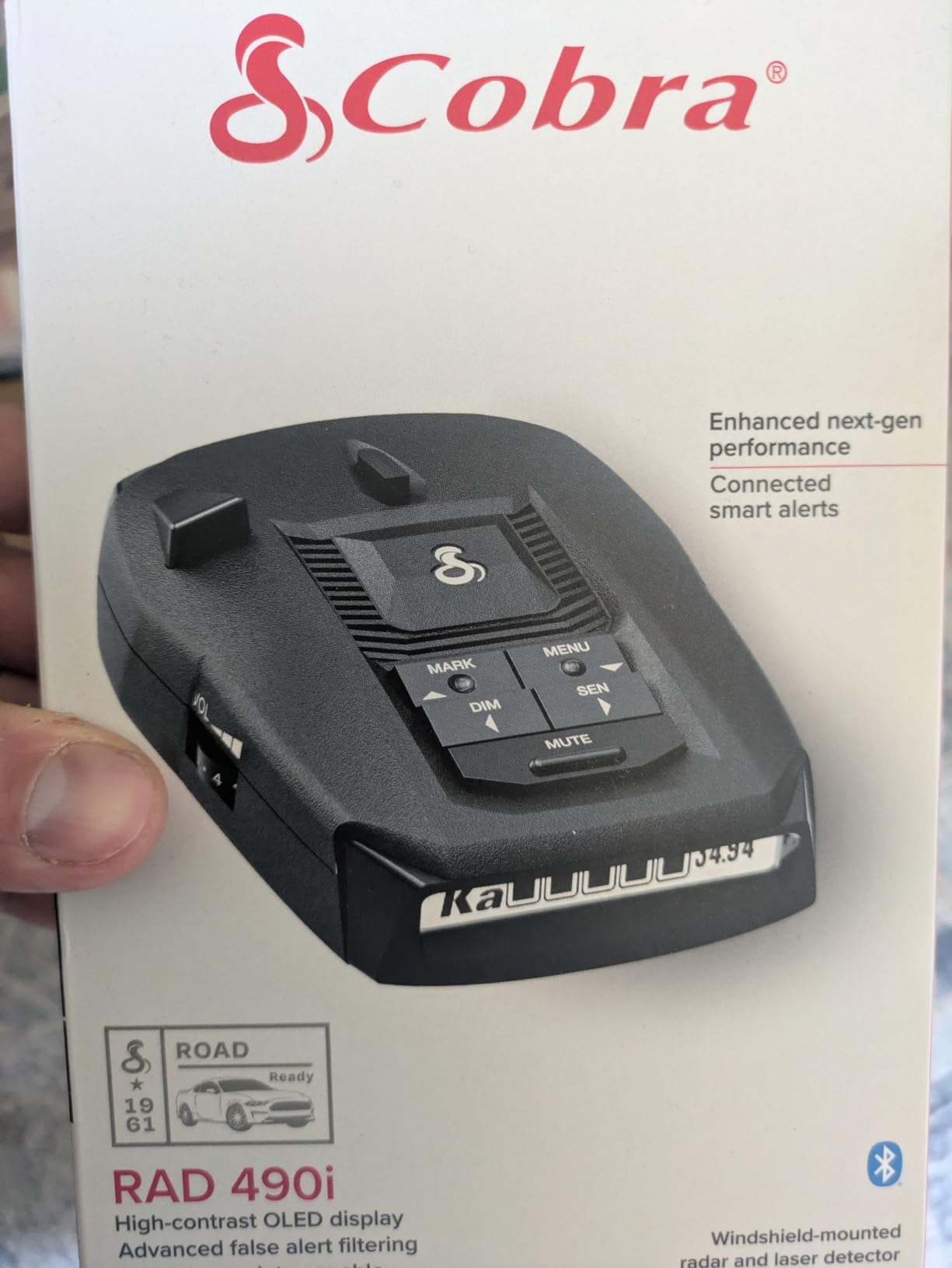 Cobra RAD 490i Laser Radar Detector - New Model with Long Range Detection, Bluetooth, Apple CarPlay and Android Auto Compatible, LaserEye Front and Rear Detection, DSP, Firmware Updatable customer photo 2