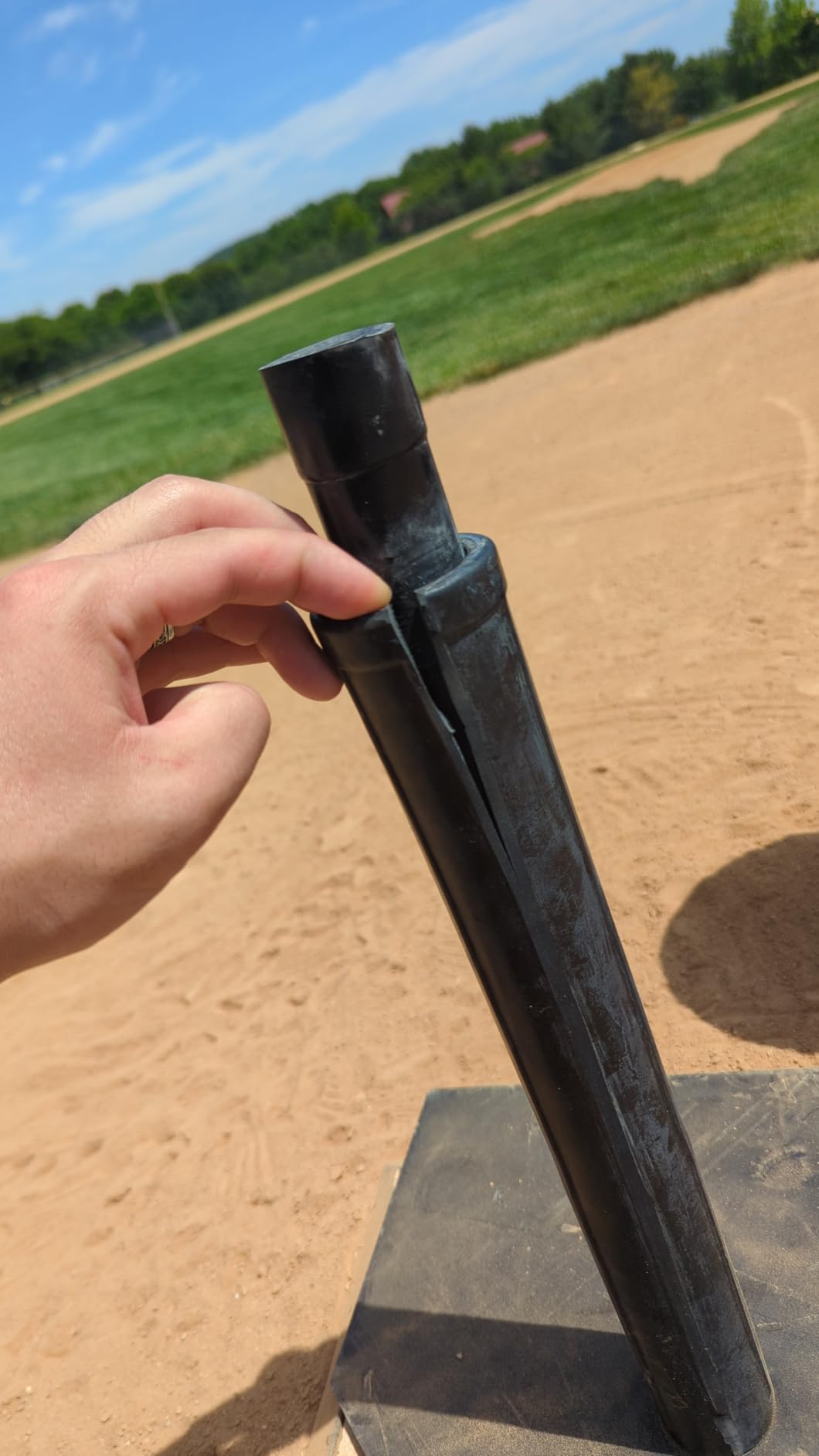Champion Sports Deluxe Batting Tee - Adjustable Rubber Baseball & Softball Tee on Home Plate customer photo 1