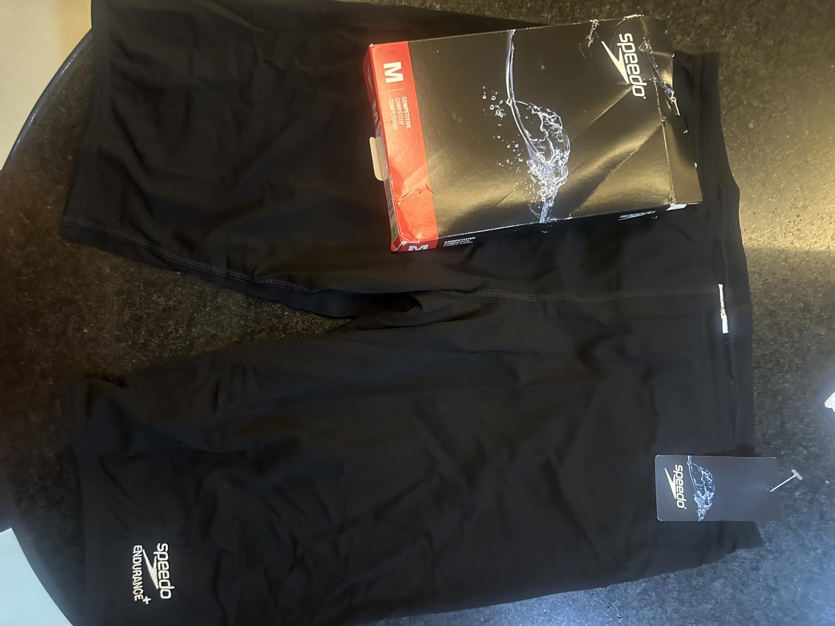 Speedo Mens Swimsuit Jammer Endurance+ Solid USA Adult customer photo 2