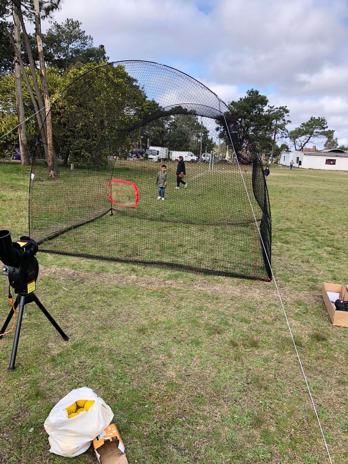 Heater Sports 12' x 12' x 10' Home Run Baseball & Softball Batting Cage - Portable Net with Durable Frame, Built-in Machine Square (Machine Not Included) | Batting Trainer for All Ages customer photo 1