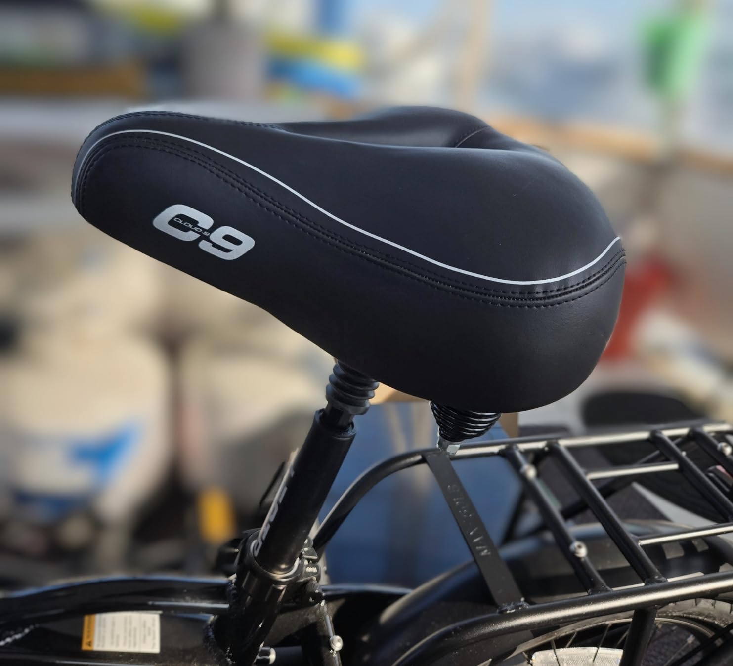 Cloud-9 Cruiser Select Airflow CS Bike Saddle, Soft Touch Vinyl Bike Seat, Coil Spring, Vented Anatomic Relief customer photo 2