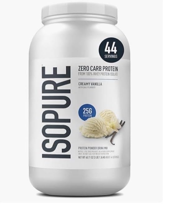 Isopure Zero Carb 100% Pure Whey Isolate Protein Powder, Lactose Free, Gluten Free, with Vitamins, Creamy Vanilla, 25g Protein Per Serving, 1 Lb, 15 Servings customer photo 1