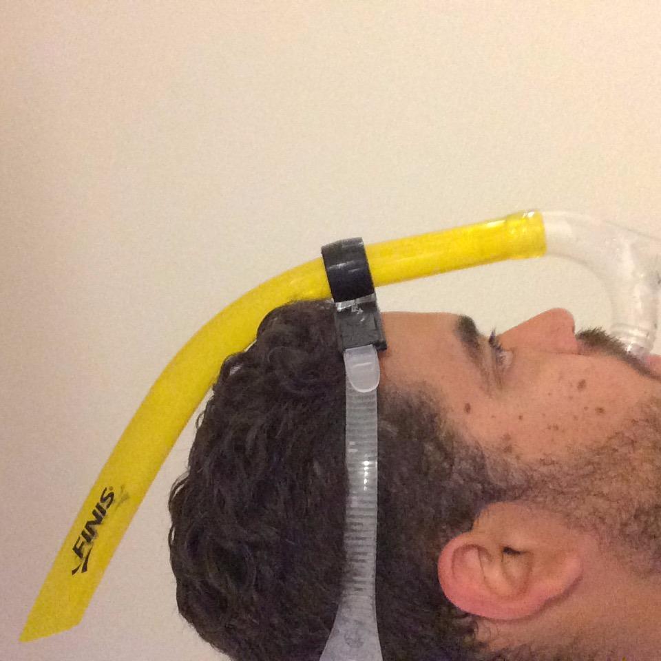 FINIS Original Swimmer's Snorkel - Center-Mount Design - for Swim Training - Adjustable Fit - Purge Valve - Yellow - Adult customer photo 2