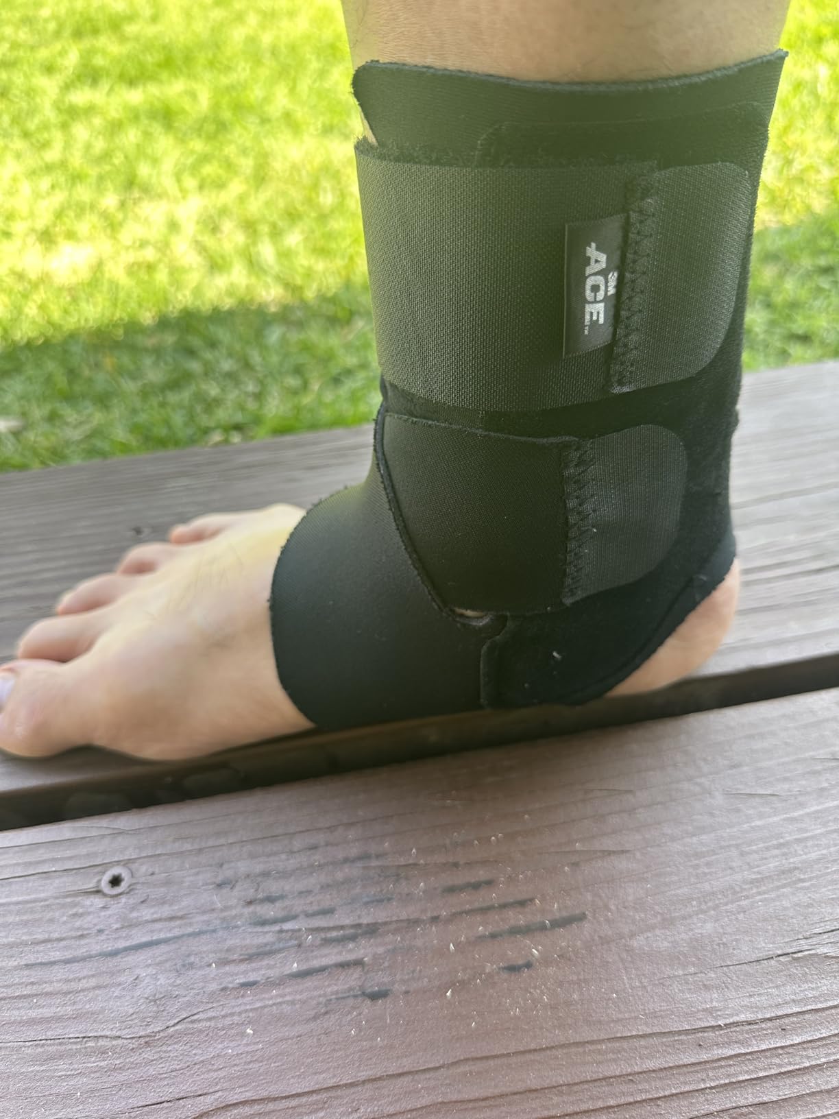 ACE Deluxe Ankle Stabilizer, Adjustable, Black, 1/Pack customer photo 2