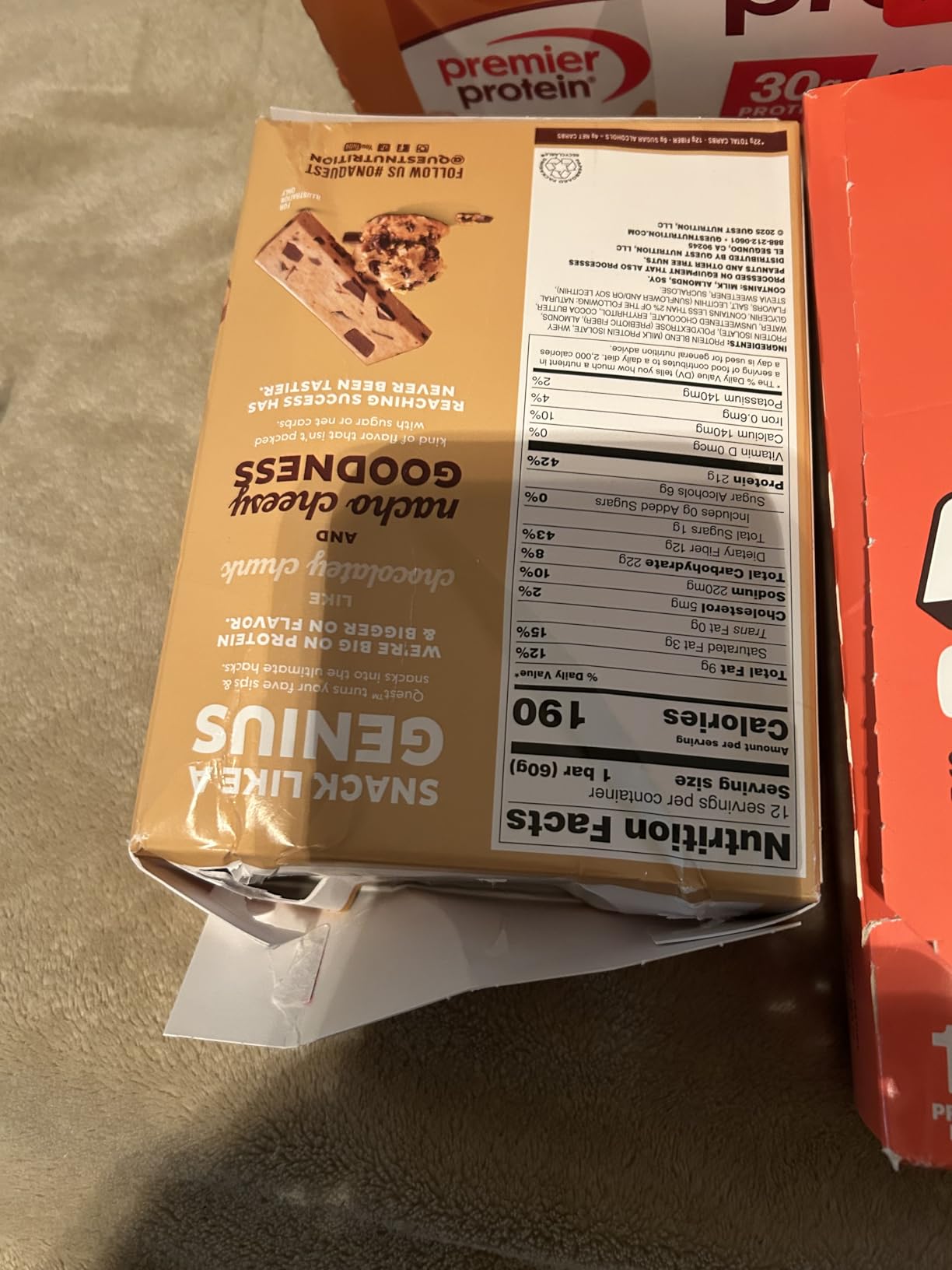 Quest Nutrition Chocolate Chip Cookie Dough Protein Bars, High Protein, Low Carb, Gluten Free, Keto Friendly, 12 Count customer photo 2