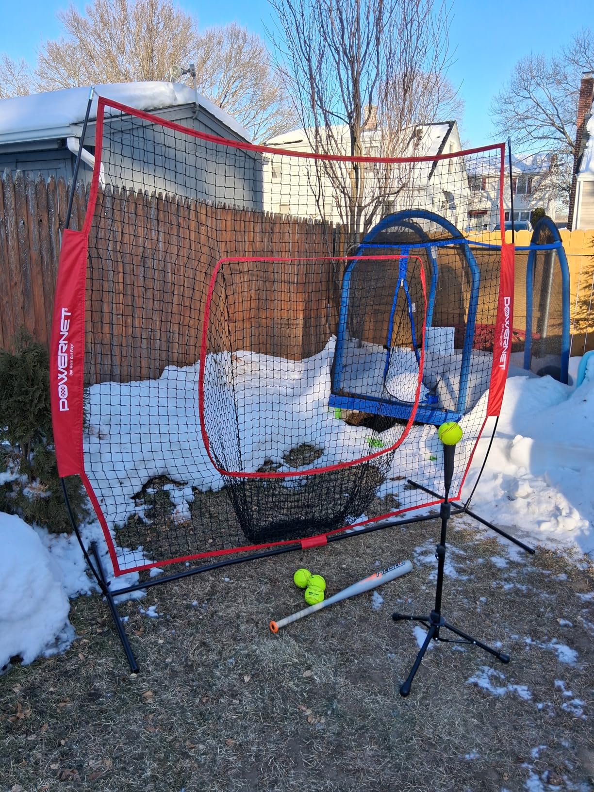 PowerNet Baseball Softball Practice Net 7x7 with Baseball Accessories for Practice Pitching, Batting & Fielding customer photo 1