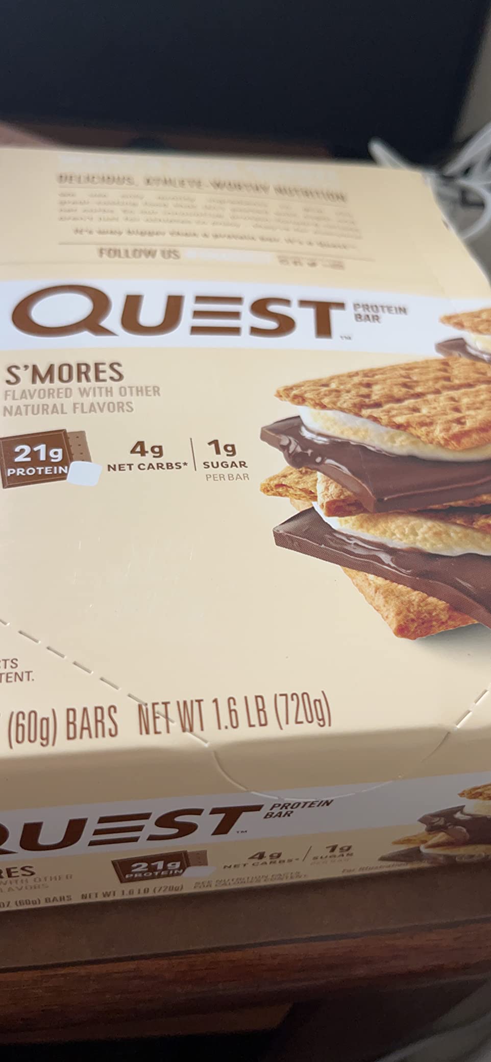 Quest Nutrition S'Mores Protein Bars, 21g Protein, 1g Sugar, Gluten Free, Keto Friendly, 12 Count customer photo 2